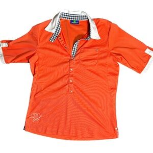 Daily Sports Polo Golf Shirt Orange Size Small